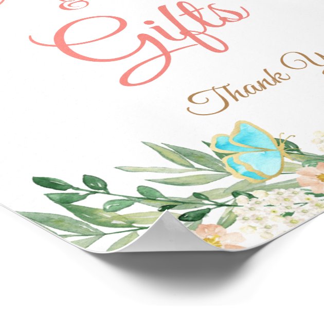 Cards And Gifts Blush Peach Floral Wedding Sign