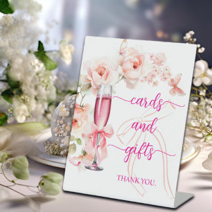 Cards and Gifts Blush Roses Pedestal Sign