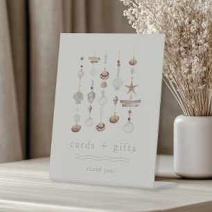 Cards and Gifts Boho Beach Baby Shower Pedestal Sign