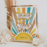 Cards and Gifts Boho Sunshine Boy Baby Shower Sign<br><div class="desc">Drenched in a retro sunshine design,  this party sign is a wonderful blend of nostalgic aesthetics and contemporary functionality. The motif is a stunning array of muted yellow,  blue,  orange,  and terracotta hues that create a warm and inviting atmosphere right off the bat.</div>