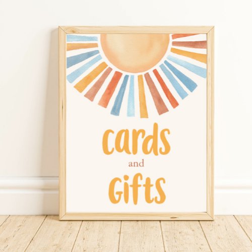 Cards and gifts boho sunshine muted tones poster