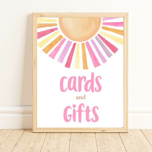 Cards and gifts boho sunshine pink yellow orange poster