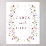 Cards and Gifts Bridal Tea Poster<br><div class="desc">Let Your Special Day Blossom with this Tea Cards and Gift Sign! This design features stunning hand-painted watercolor florals in hues of deep purple, dusty blue, and blush pink with sage greenery. Whether you're hosting a garden party or a cozy, intimate gathering, this beautiful design will bring a special touch...</div>