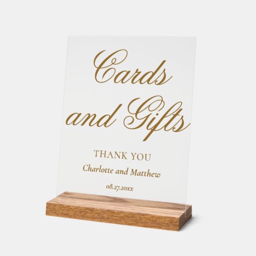 Cards And Gifts Chic Modern Wedding Event Acrylic Sign