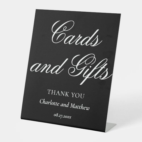 Cards And Gifts Chic Modern Wedding Event Pedestal Pedestal Sign