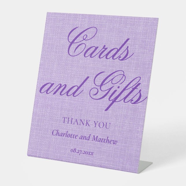 Cards And Gifts Chic Modern Wedding Event Pedestal Sign (Front)