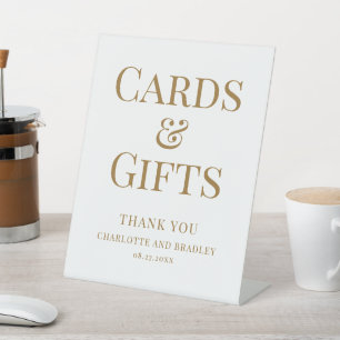 Cards And Gifts Chic Modern Wedding Event Pedestal Sign