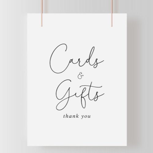 Cards and Gifts Elegant Simple Calligraphy Sign