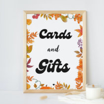 Cards and Gifts Fall Pumpkin  Favor party sign