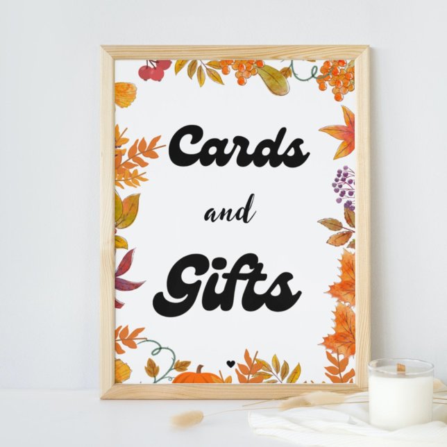 Cards and Gifts Fall Pumpkin  Favor party sign  (Creator Uploaded)