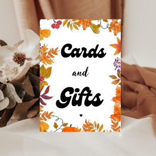 Cards and Gifts Fall Pumpkin Favor party sign
