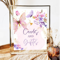 Cards and Gifts Floral Butterfly Garden Pink Girl 