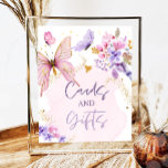 Cards And Gifts Floral Butterfly Garden Pink Girl  Poster at Zazzle