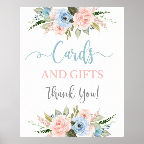 Cards and Gifts Gender Reveal Poster