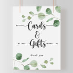 Cards and Gifts Green Delight Eucalyptus Sign<br><div class="desc">This cards and gifts green delight eucalyptus sign is perfect for a simple wedding or bridal shower. The design features watercolor hand-drawn elegant botanical eucalyptus branches and leaves. Make the line of text at the bottom of the sign your own by including the date, the names of the bride and...</div>
