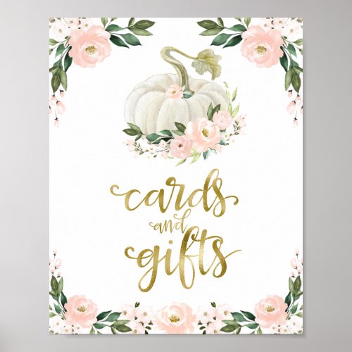 Cards and Gifts Greenery Fall Baby Shower Sign
