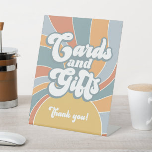 Cards and Gifts Groovy Retro Sunshine Baby Shower Pedestal Sign