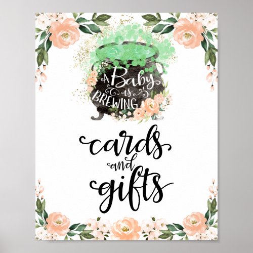 Cards and Gifts Halloween Baby Shower Sign