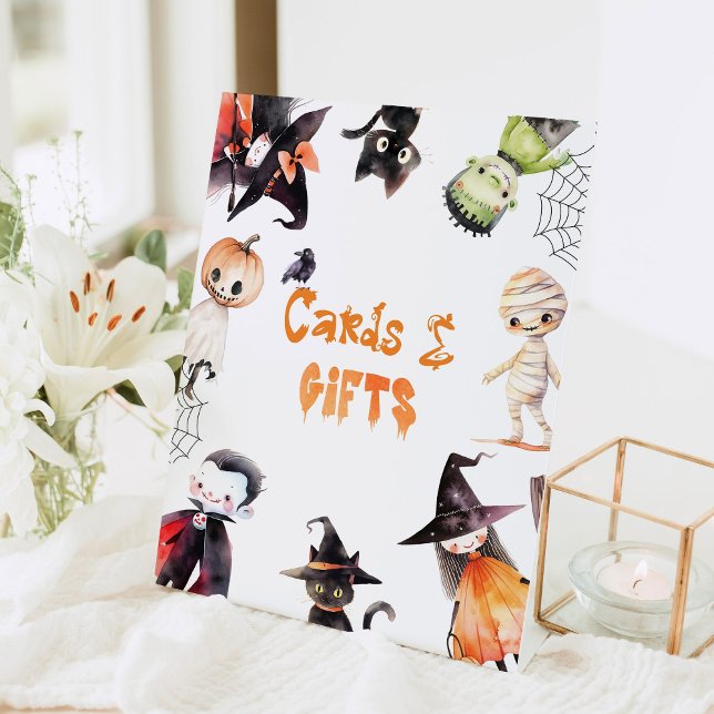 Cards and gifts Halloween costume party Pedestal Sign (Creator Uploaded)
