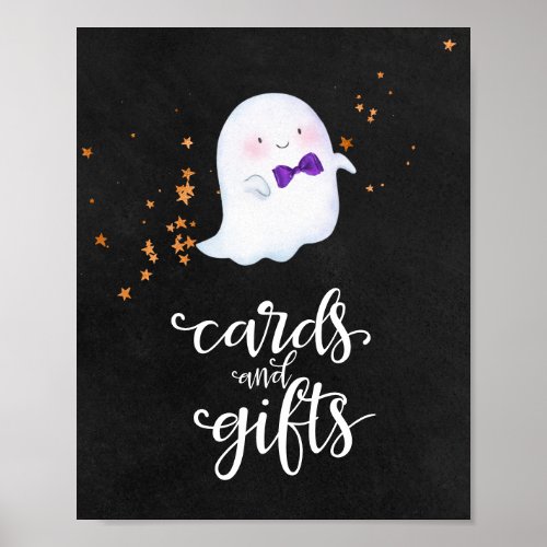 Cards and Gifts Halloween Girl Baby Shower Sign