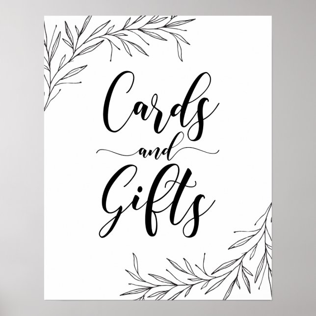 Cards And Gifts Hand Drawn Branches Poster (Front)