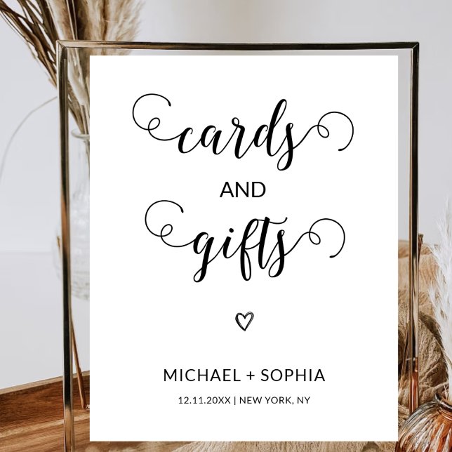 Cards and Gifts Minimalist Bridal Shower Wedding Poster (Creator Uploaded)