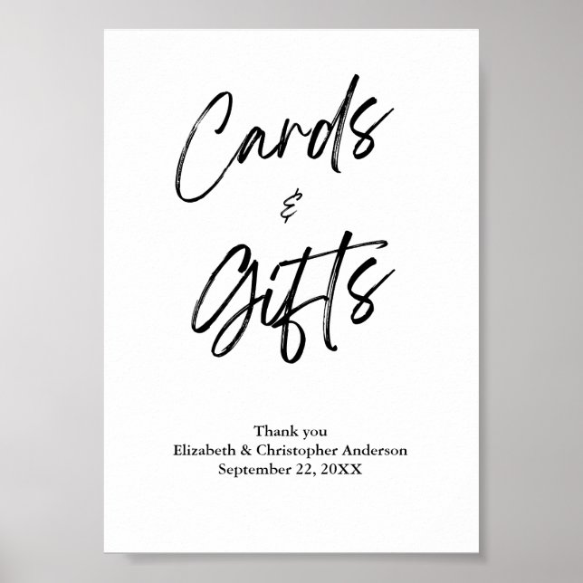Cards and Gifts Minimalist Wedding Day Of Sign (Front)