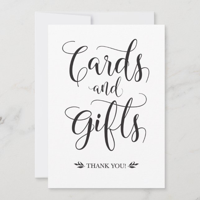 Cards and Gifts Modern Wedding Sign (Front)