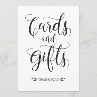 Cards and Gifts Modern Wedding Sign