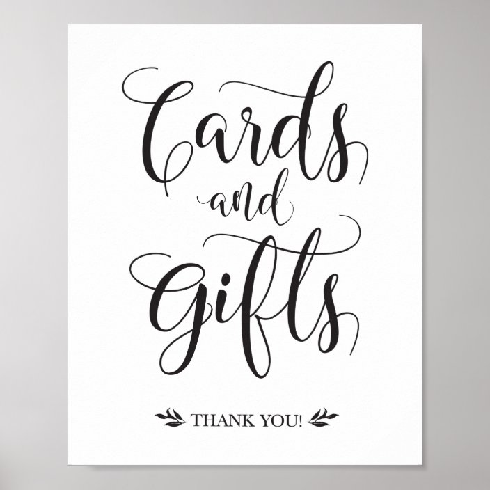 Cards and Gifts Modern Wedding Sign | Zazzle.com