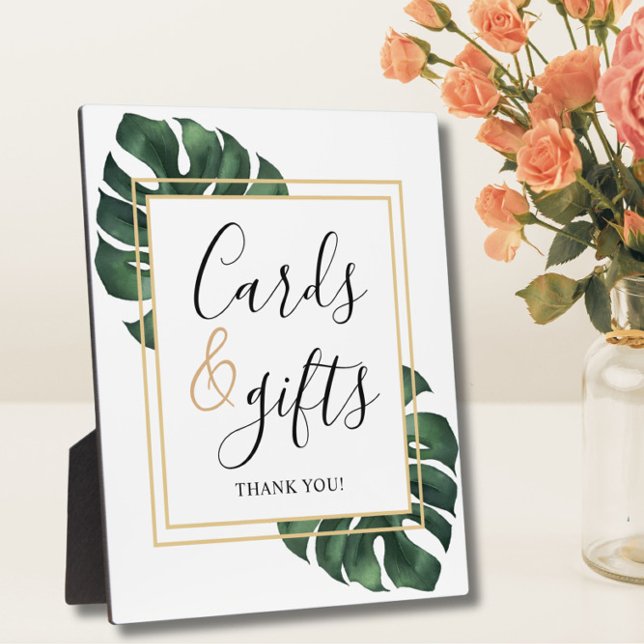 Cards and Gifts Monstera Leaf Wedding Sign  Plaque (Creator Uploaded)