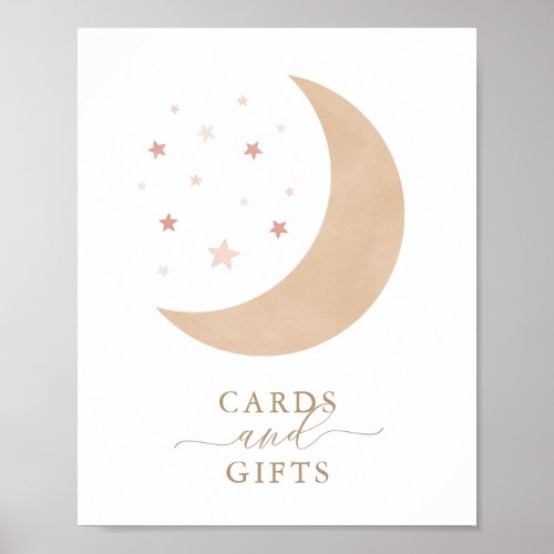 Cards and Gifts Over the Moon Giri Baby Shower Poster
