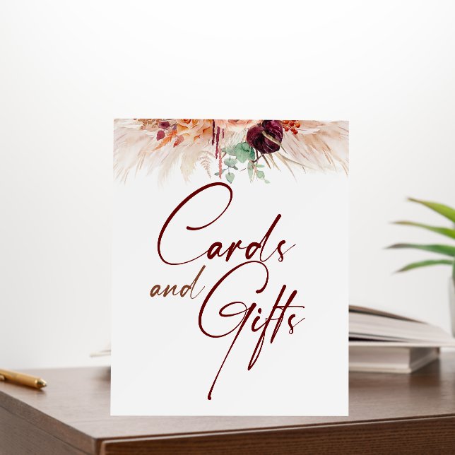 Cards and Gifts - Pampas Grass Wedding Sign (In Situ (Office))