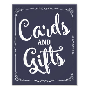 cards and gifts party wedding sign