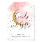 Cards and Gifts Pink Gold Moon Baby Shower Table