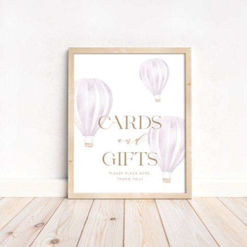 Cards and Gifts Pink Hot Air Balloon Table Sign