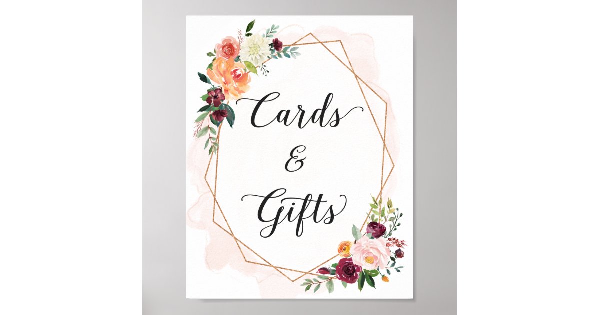 Cards And Gifts Romantic Floral Wedding Sign Zazzle Com
