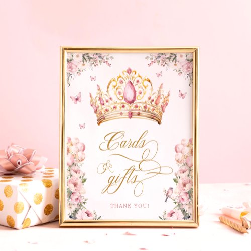 Cards and Gifts Royal Princess Birthday Party Poster