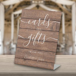 Cards And Gifts Rustic Barn Wood Signature Script Pedestal Sign<br><div class="desc">This rustic wood panels,  script minimalist cards and gifts sign is perfect for all celebrations. Designed by Thisisnotme©</div>