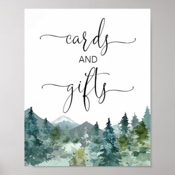 Cards And Gifts Rustic Mountains Forest Trees Sign by StyleswithCharm at Zazzle