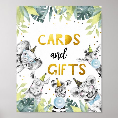 Cards and Gifts Safari Party Animals Birthday Sign