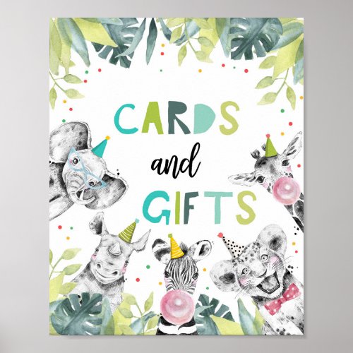 Cards and Gifts Safari Party Animals Birthday Sign