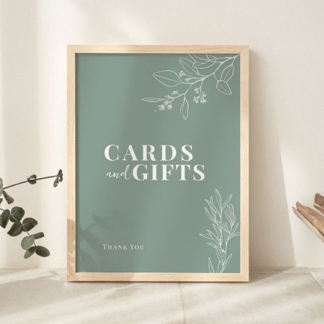 Cards and Gifts Sage Green Wedding Sign  (Creator Uploaded)