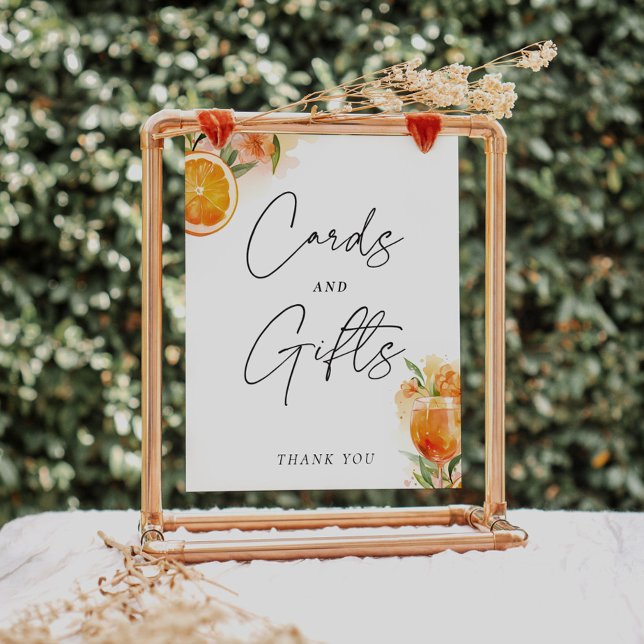 Cards and Gifts Sign Aperol Spritz Bridal Shower (Creator Uploaded)