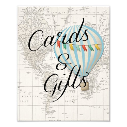 Cards and Gifts Sign Baby Shower Hot Air Balloon