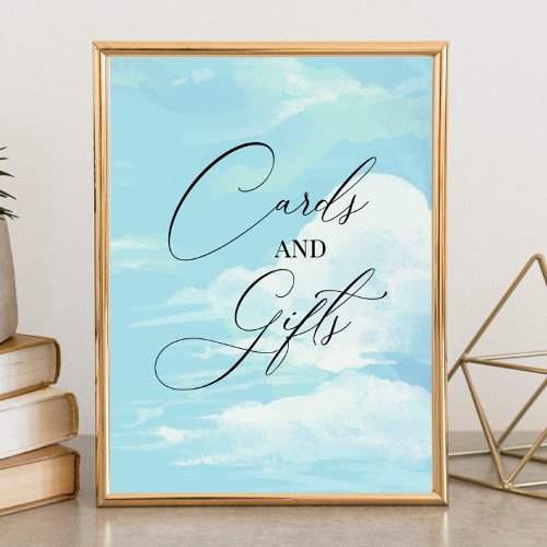 Cards and Gifts Sign Blue Sky Cloud Baby Shower