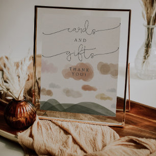 Cards And Gifts Sign Boho Woodland Baby Shower