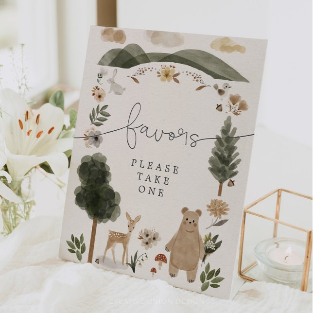 Cards and Gifts Sign Boho Woodland Baby Shower  (favors sign)