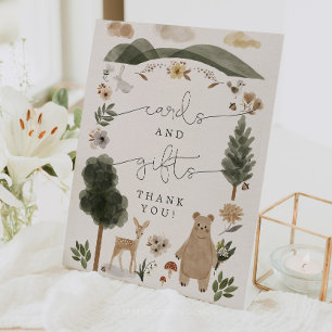 Cards and Gifts Sign Boho Woodland Baby Shower 