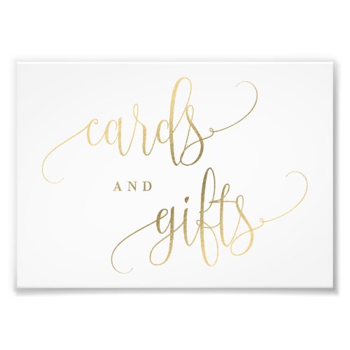 Cards and Gifts Sign Choose Your Size Faux Gold